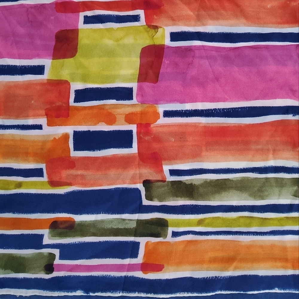 Robin Ann Meyer Geo Semblance Silk Scarf Size 43"×43" - Picture 8 of 8